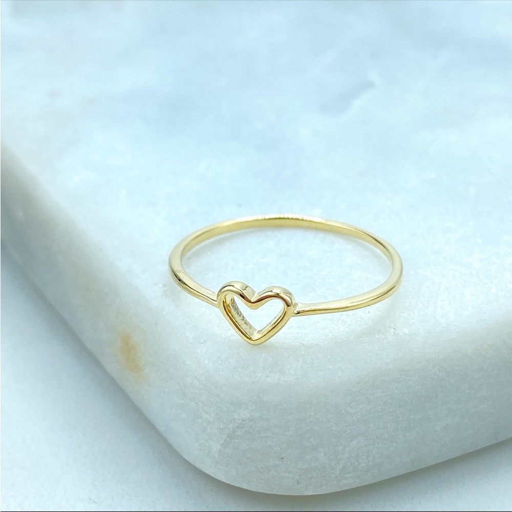 18k Gold Filled dainty Heart Ring size 8